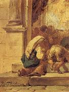Karl Briullov Scene on the threshold of a church painting